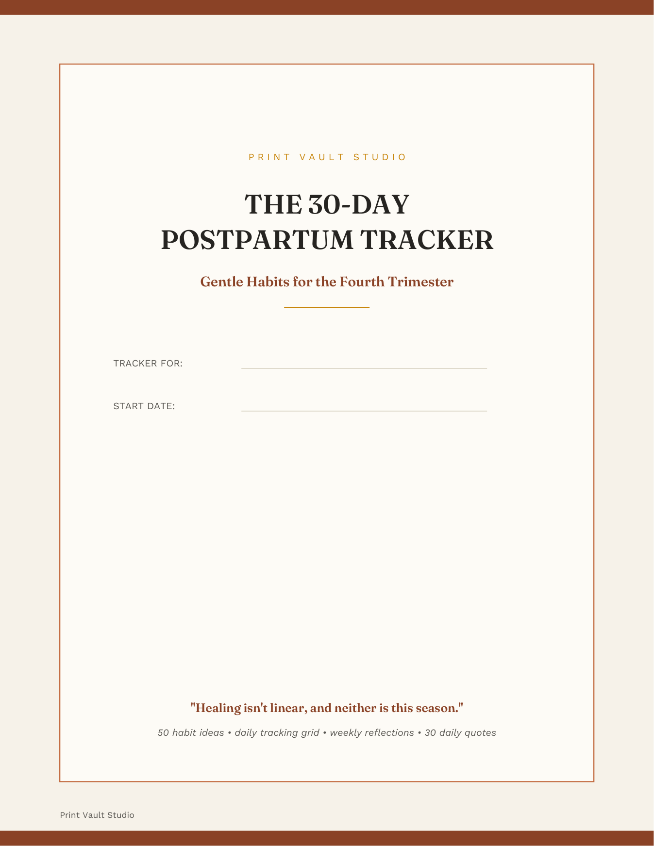 The 30-Day Postpartum Tracker