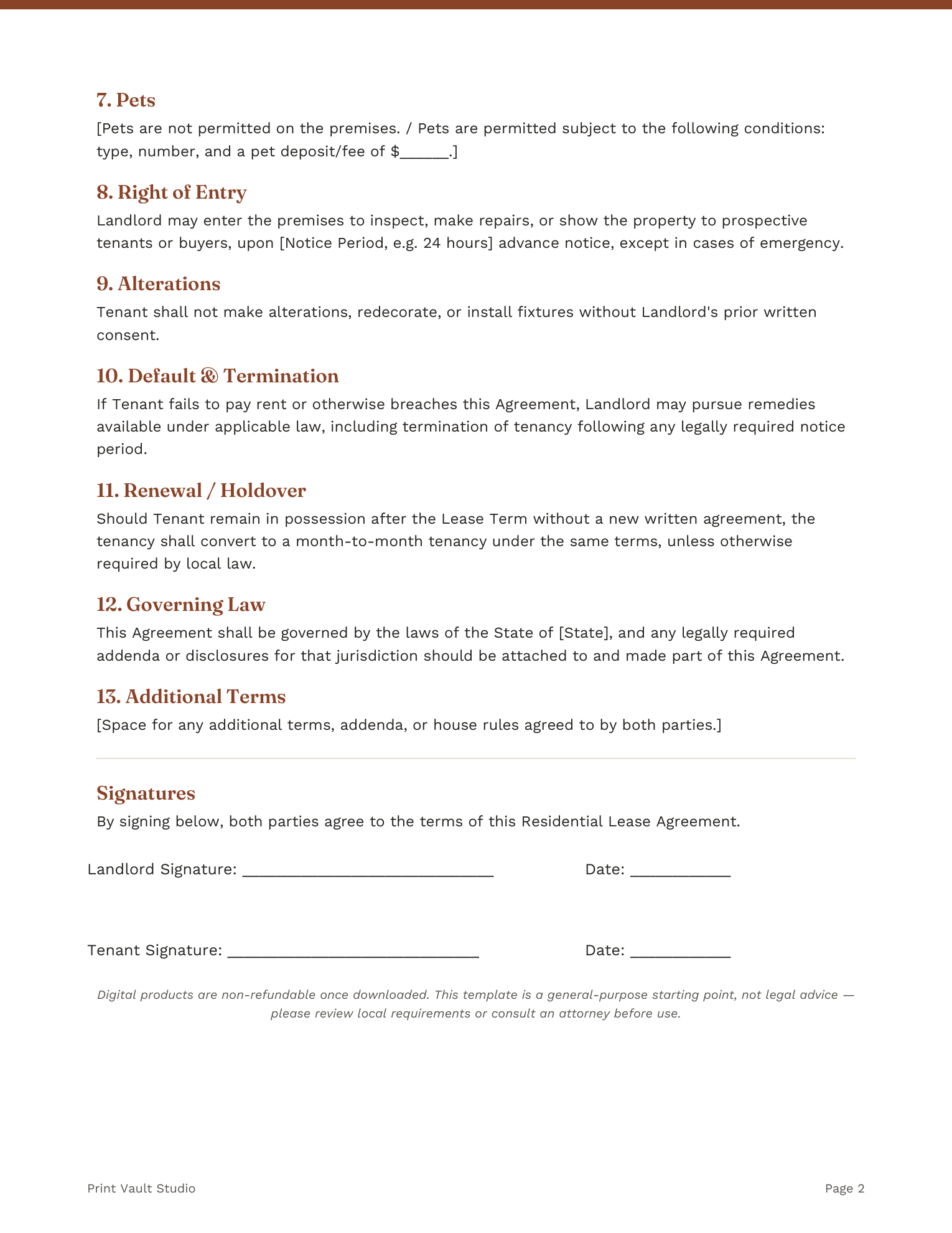 Lease agreement page 2